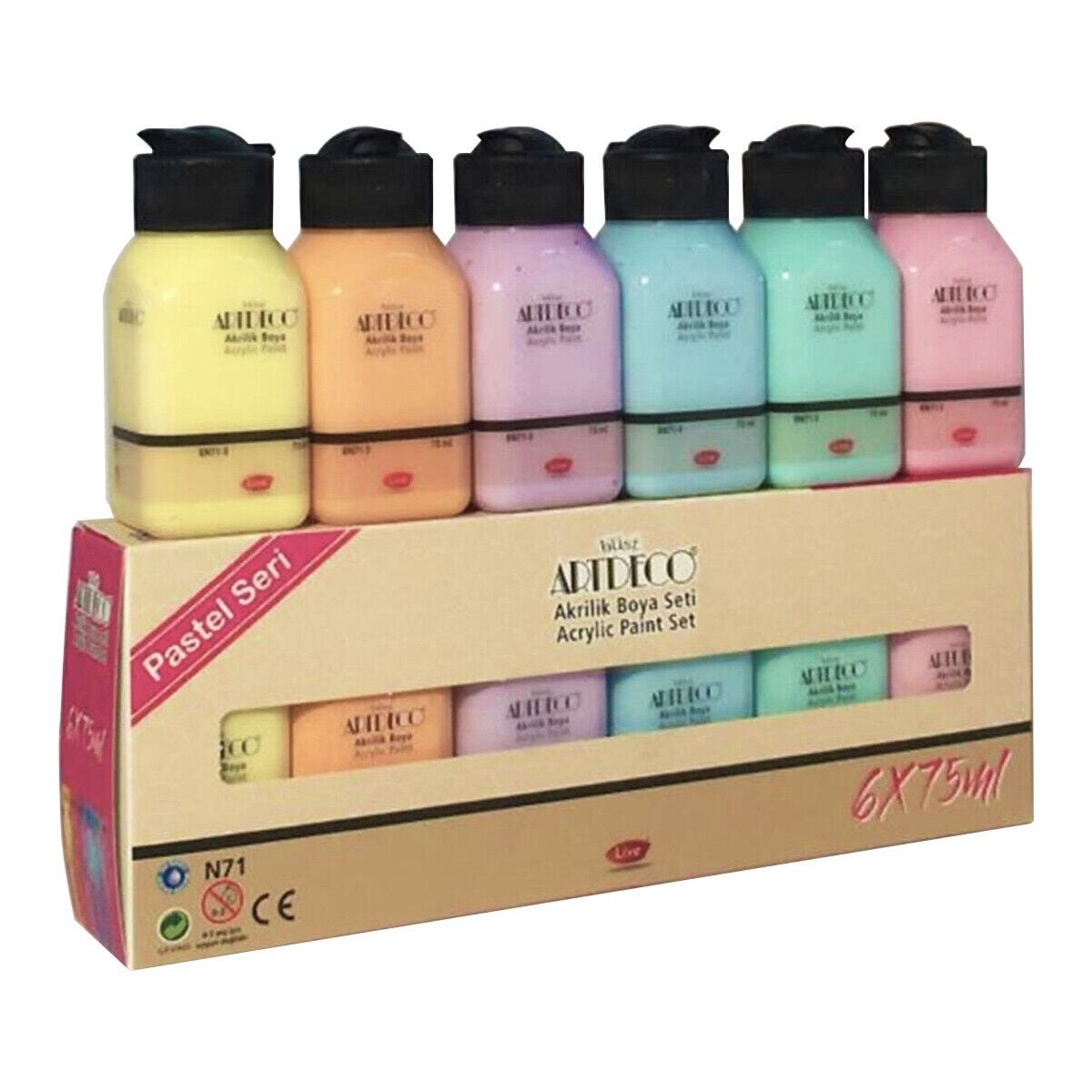 Artdeco Akrilik Boya Set Pastel Renkler 6 x 75ml
