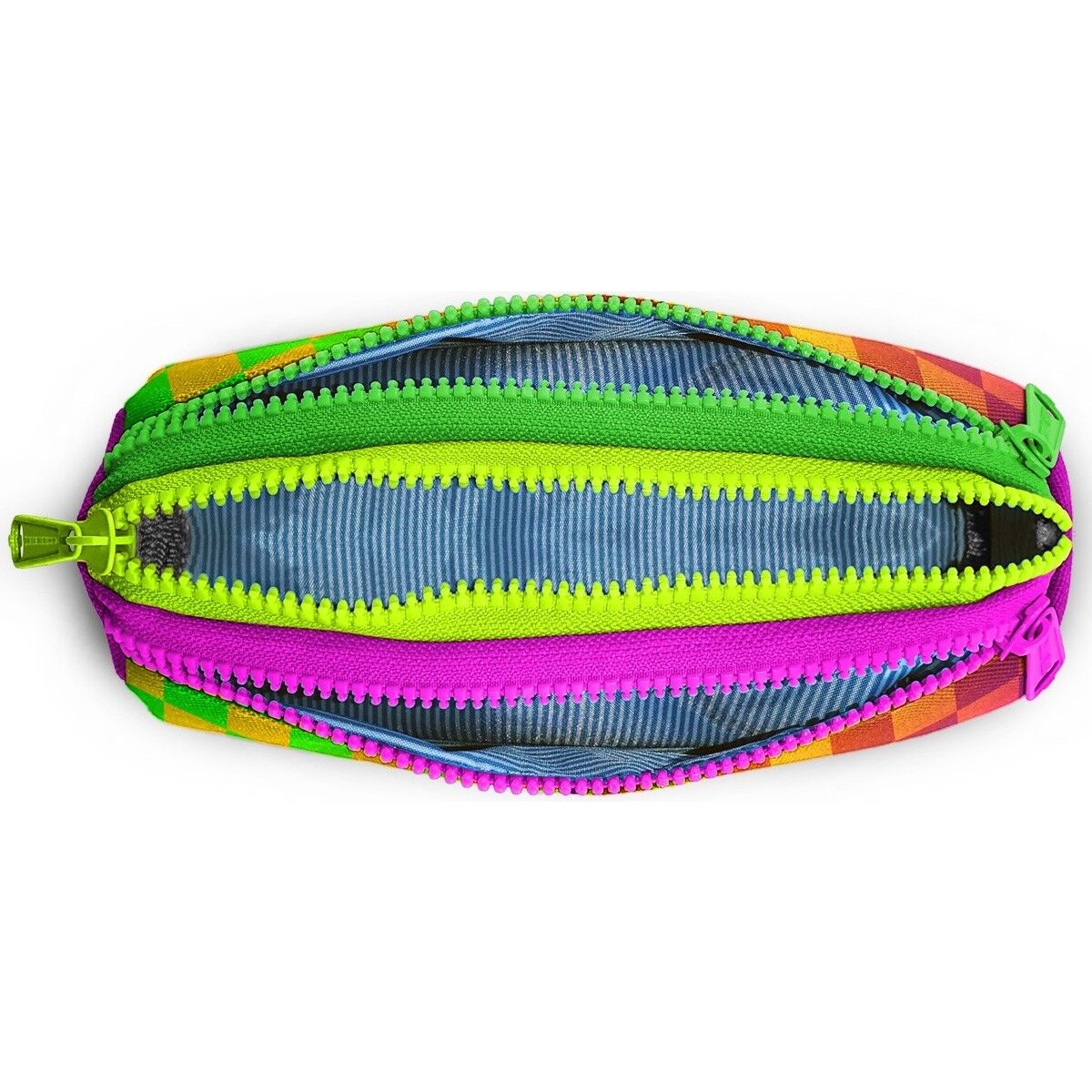 Coral High Kids Neon Renkli Dama Desenli Üç Bölmeli Kalem Çantası 31003