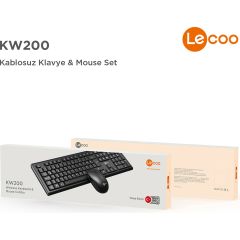 Lecoo Kw200 Kablosuz Klavye & Mouse Set Siyah