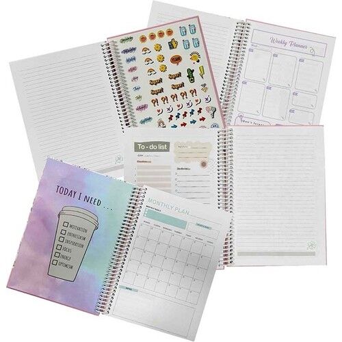 Lizy Liz Sert Kapak Spiralli 4 Renk Baskılı Tarihsiz Ajanda AJT01-5