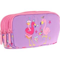 Kaukko Kıds 3 Bölmeli Kalem Çantası (plush Flamıngo)krn-L8240