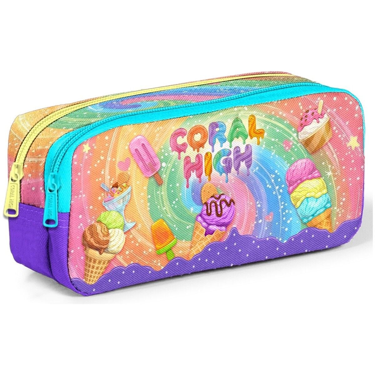 Coral High Kids Milka Dondurma Desenli Iki Bölmeli Kalem Çantası 31054