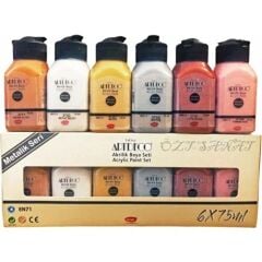Artdeco Akrilik Boya Metalik Renkler 6 x 75 ml