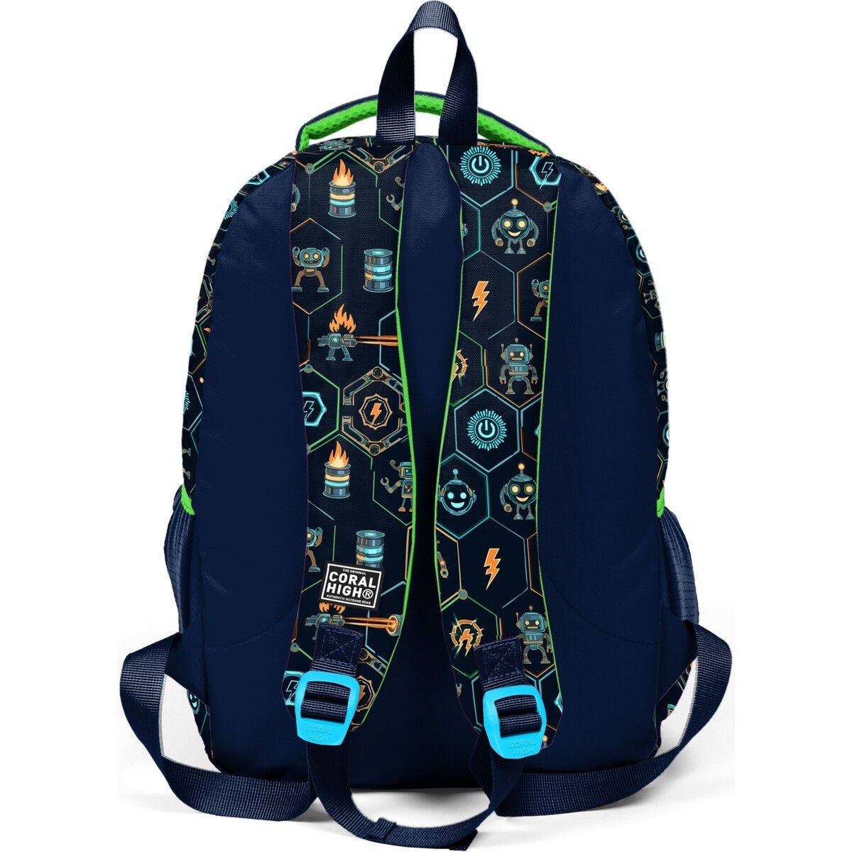 Coral High Kids Lacivert Robot Desenli Üç Bölmeli Okul Sırt Çantası 33246