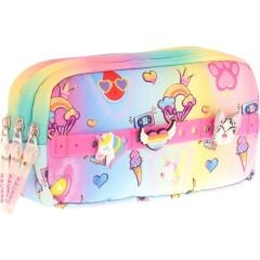 Kaukko Kıds 3 Bölmeli Kalem Çantası (fancy Raınbow)krn-L8244