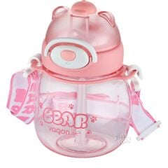 VAGONLİFE 650 ML PİPETLİ BOYUN ASKILI SU MATARASI Pink