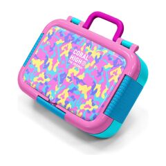 Coral High Kids Pembe Sarı Lavanta Kamuflaj Desenli Paslanmaz Çelik Beslenme Kabı 39101