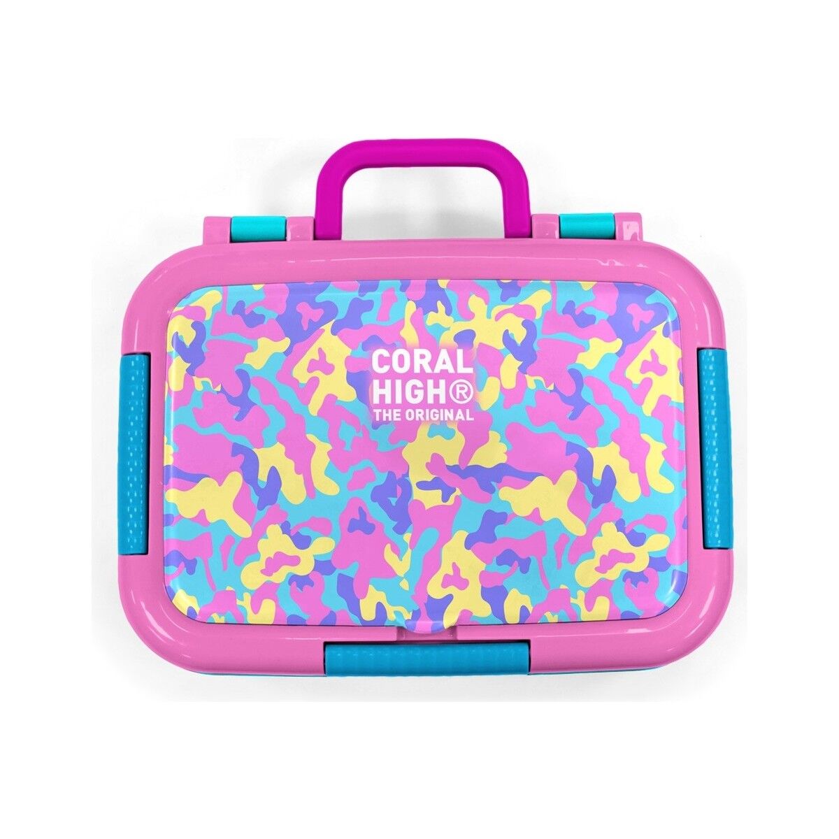 Coral High Kids Pembe Sarı Lavanta Kamuflaj Desenli Paslanmaz Çelik Beslenme Kabı 39101