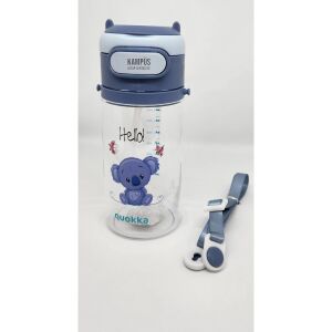 Taros Su Matarası Quokka Life Cute Tritan 550 ML 6982  Mavi Pipetli