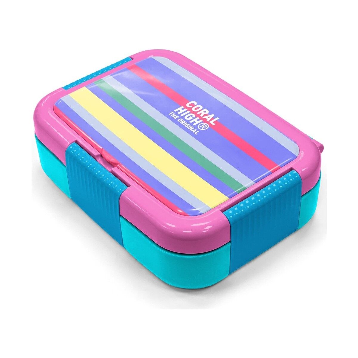 Coral High Kids Milka Gri Sarı Çizgi Desenli Paslanmaz Çelik Beslenme Kabı 39102