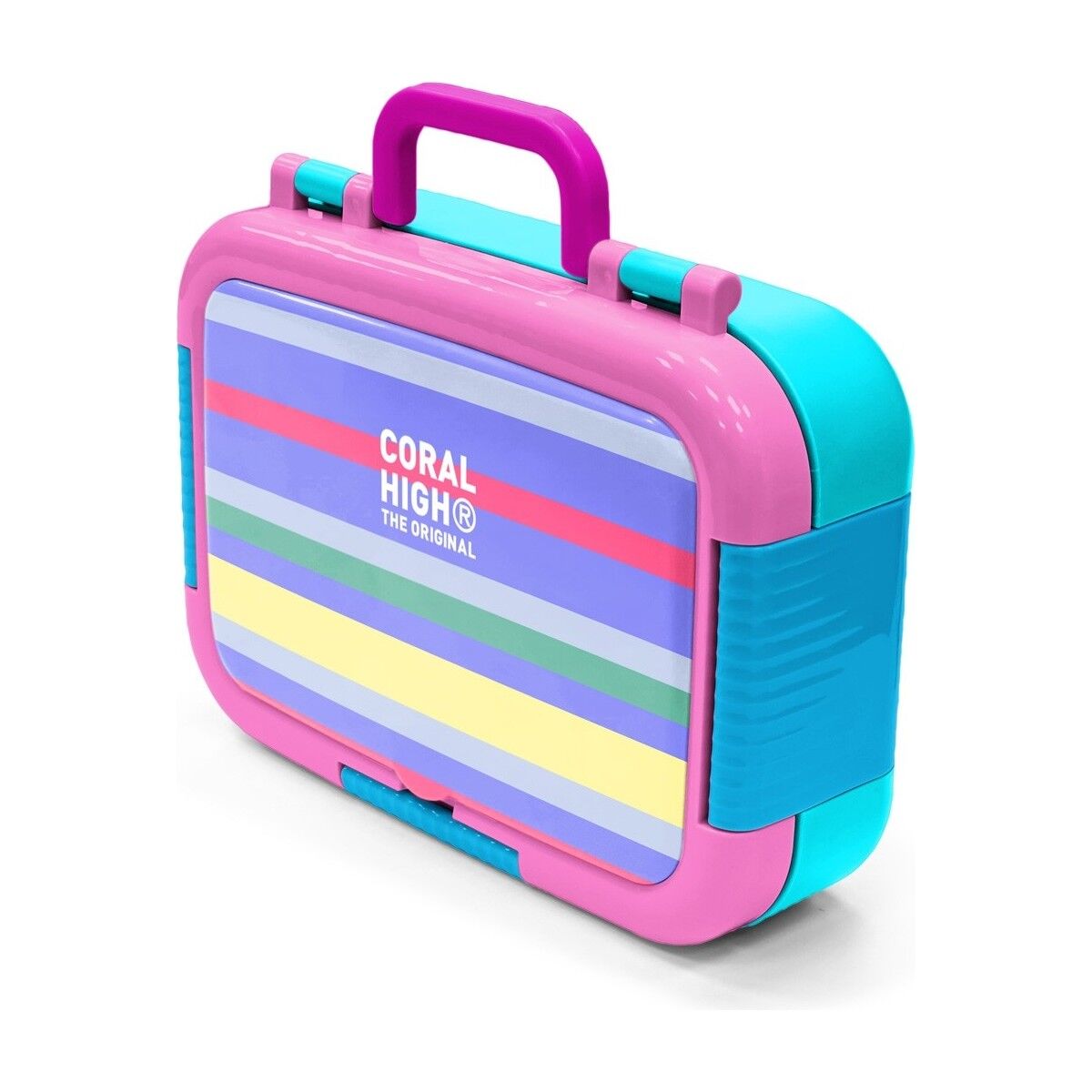 Coral High Kids Milka Gri Sarı Çizgi Desenli Paslanmaz Çelik Beslenme Kabı 39102