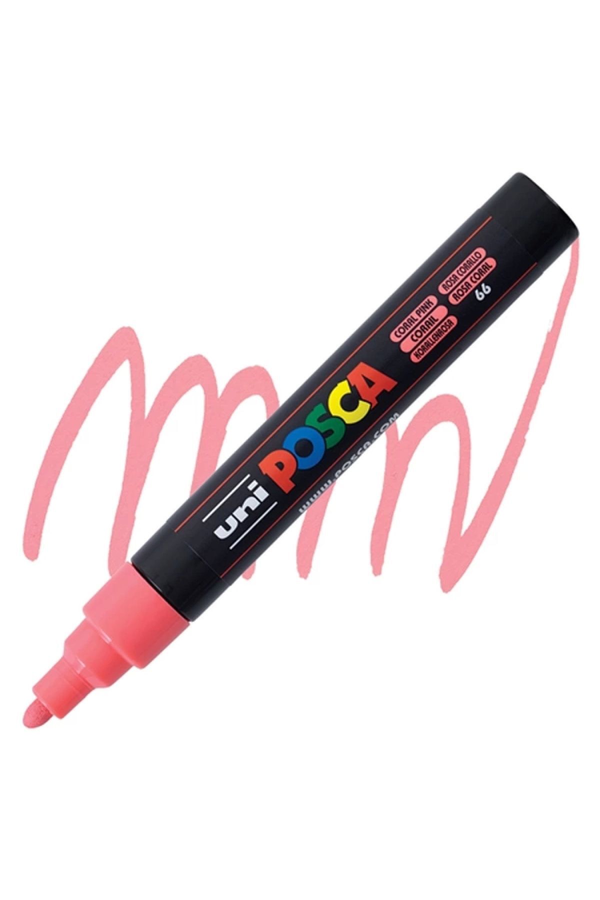 Uni-Ball Posca 1.8-2.5 Su bazlı poster markörü mercan pembe N Pc-5M