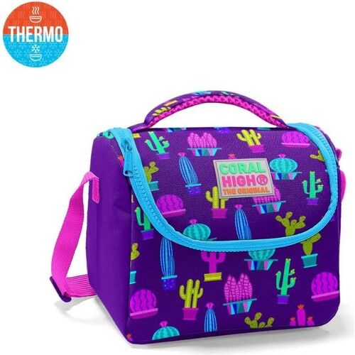 Coral High Kids Mor Pembe Kaktüs Desenli Thermo Beslenme Çantası 11802