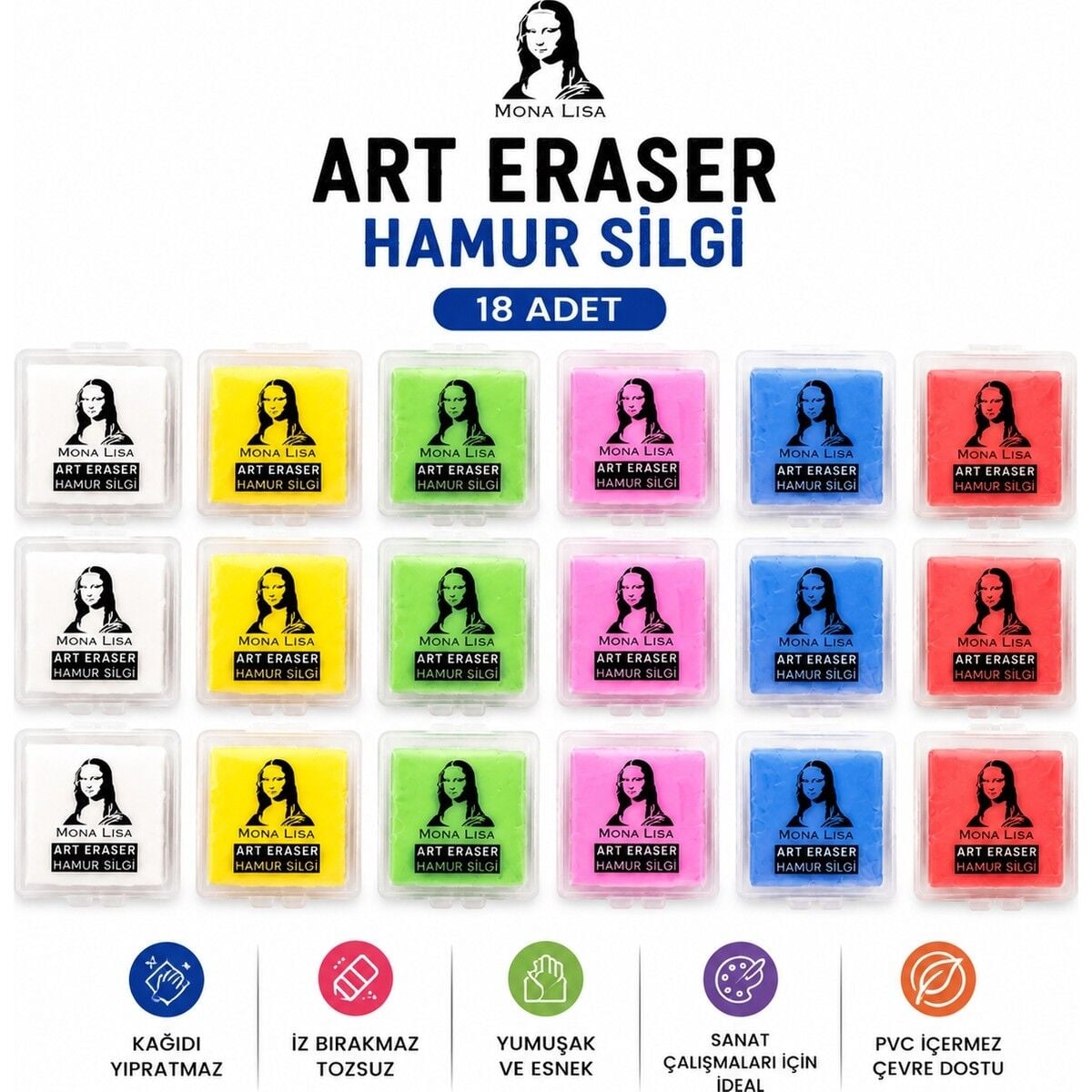 Hamur Silgi 18 Li Paket Çok Renkli