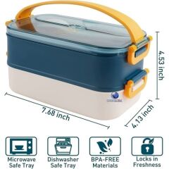 Vagonlife Çift Katman Paslanmaz Çelik Yemek Kutusu Sefer Tası Saklama Kabı Yeşil