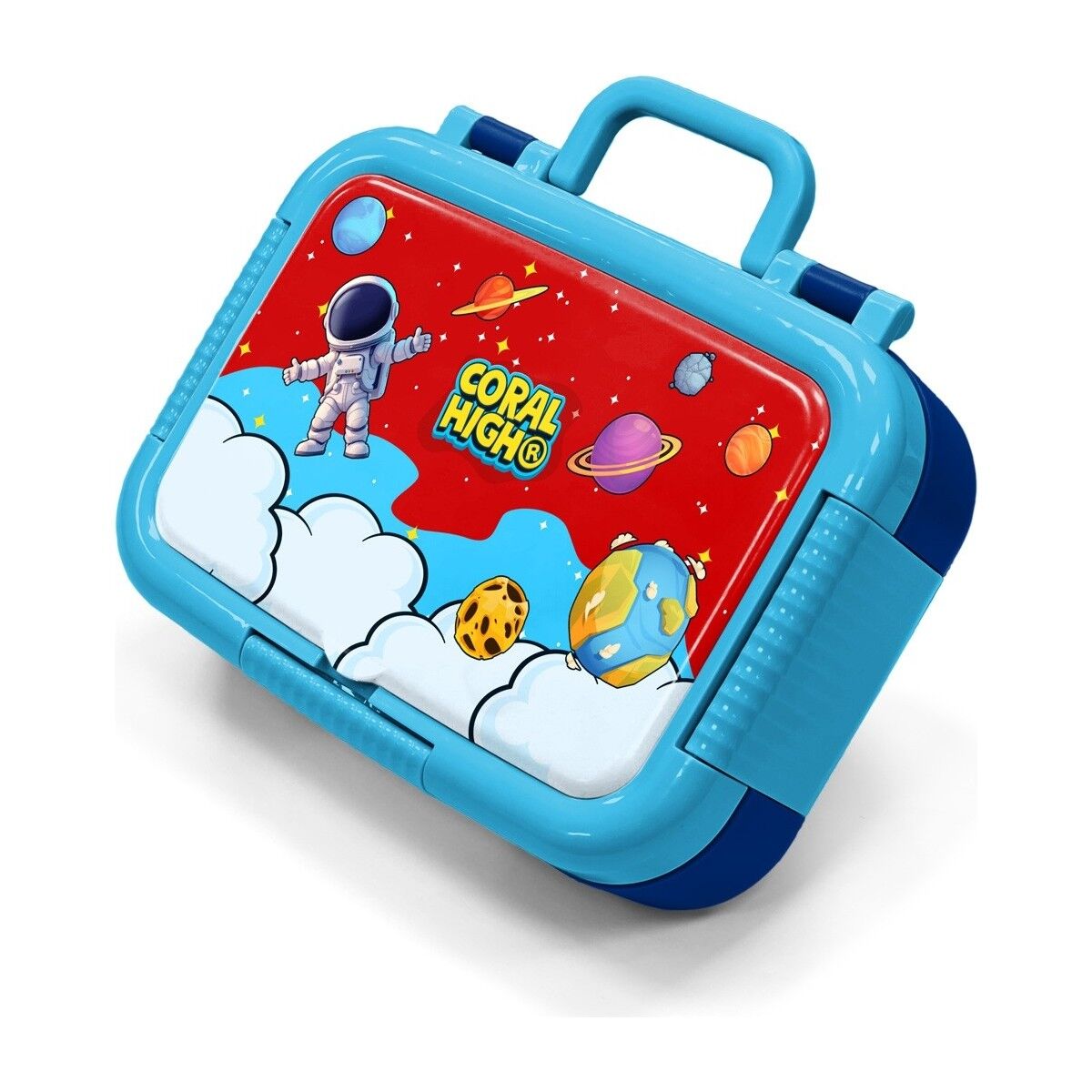 Coral High Kids Kırmızı Mavi Astronot Uzay Desenli Paslanmaz Çelik Beslenme Kabı 39145