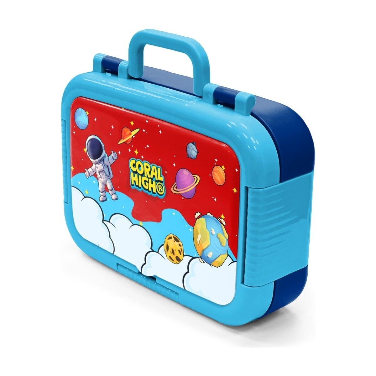 Coral High Kids Kırmızı Mavi Astronot Uzay Desenli Paslanmaz Çelik Beslenme Kabı 39145