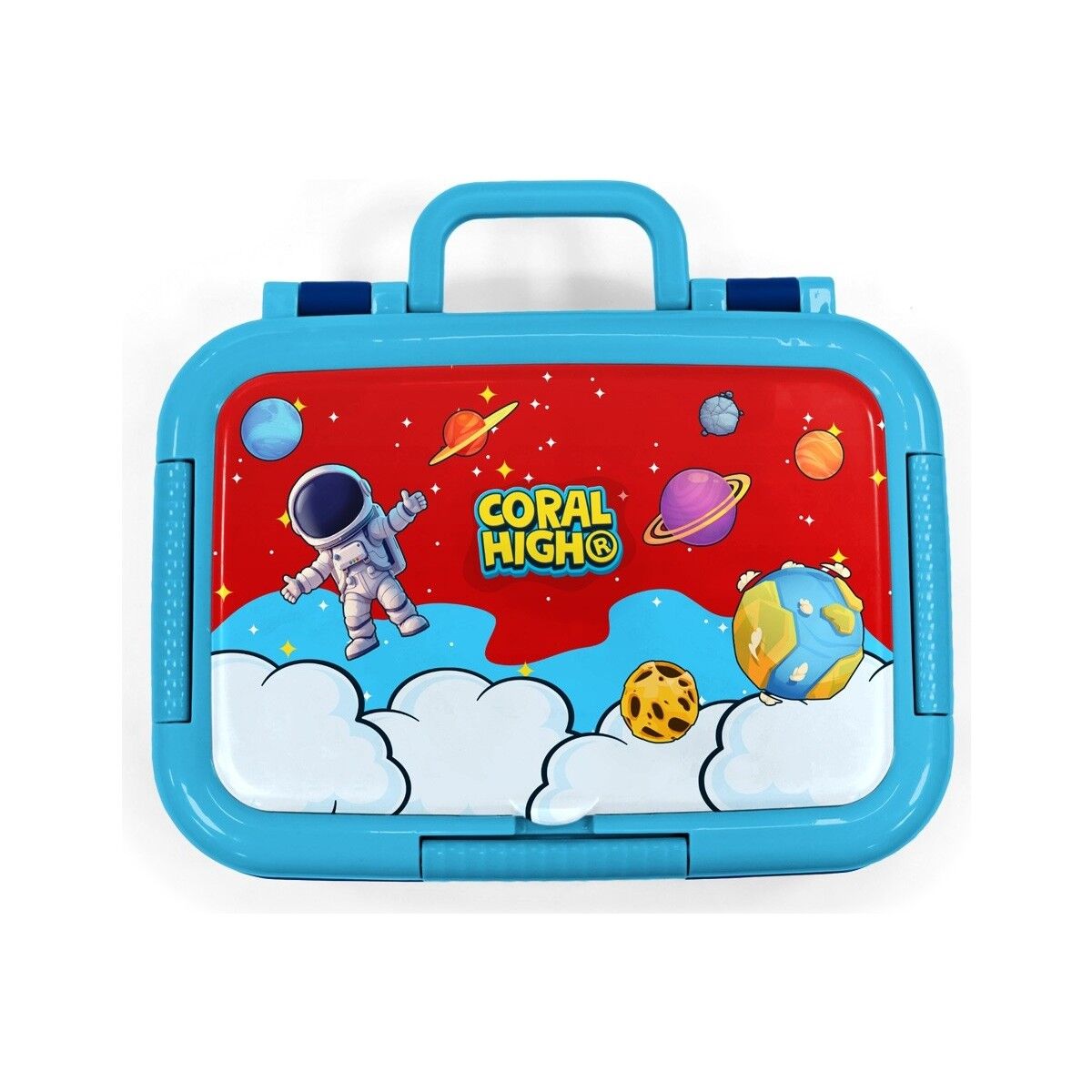 Coral High Kids Kırmızı Mavi Astronot Uzay Desenli Paslanmaz Çelik Beslenme Kabı 39145