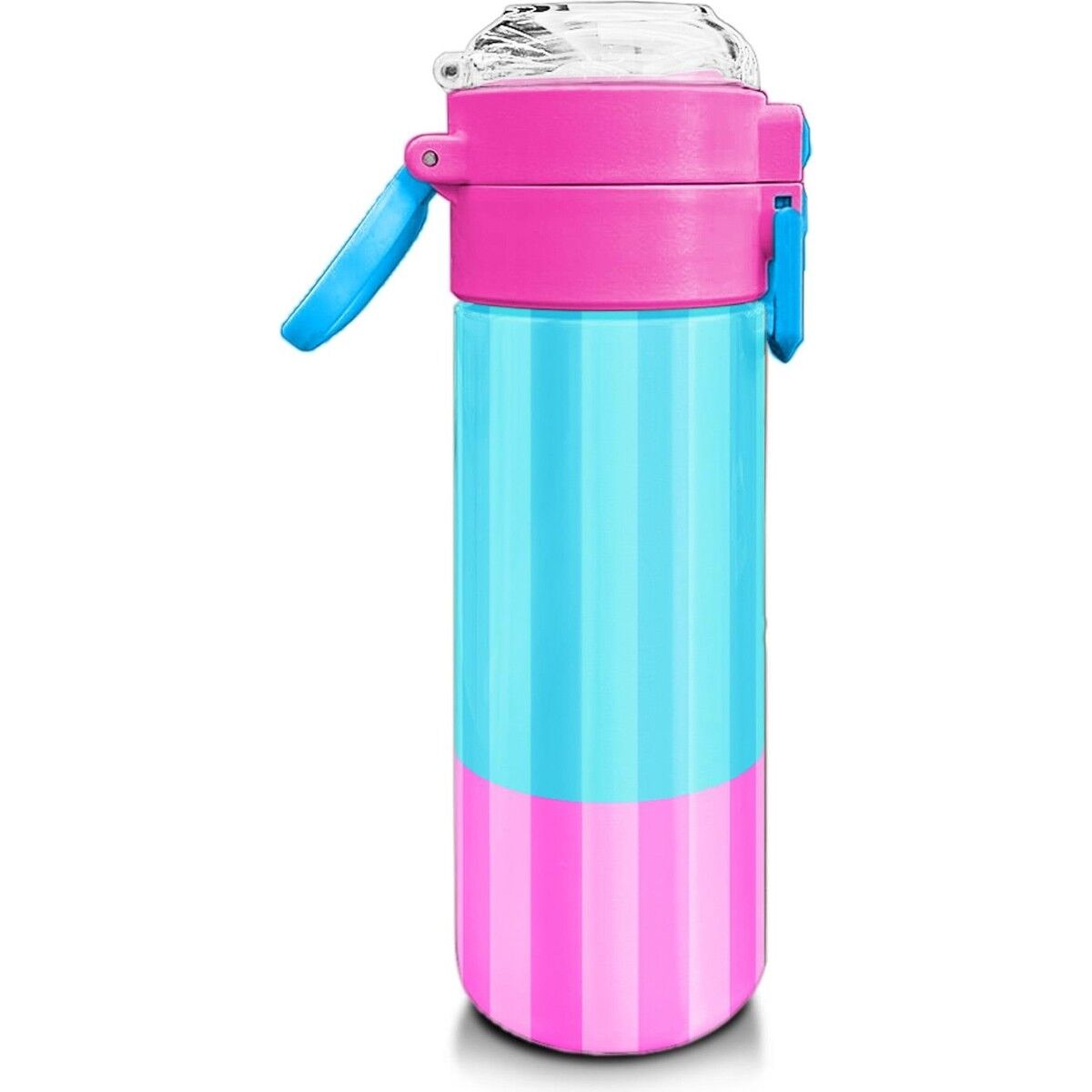 Coral High Kids Renkli Çizgili Desenli Pipetli ve Direkt Içim Çelik Termos 500 ml 31987