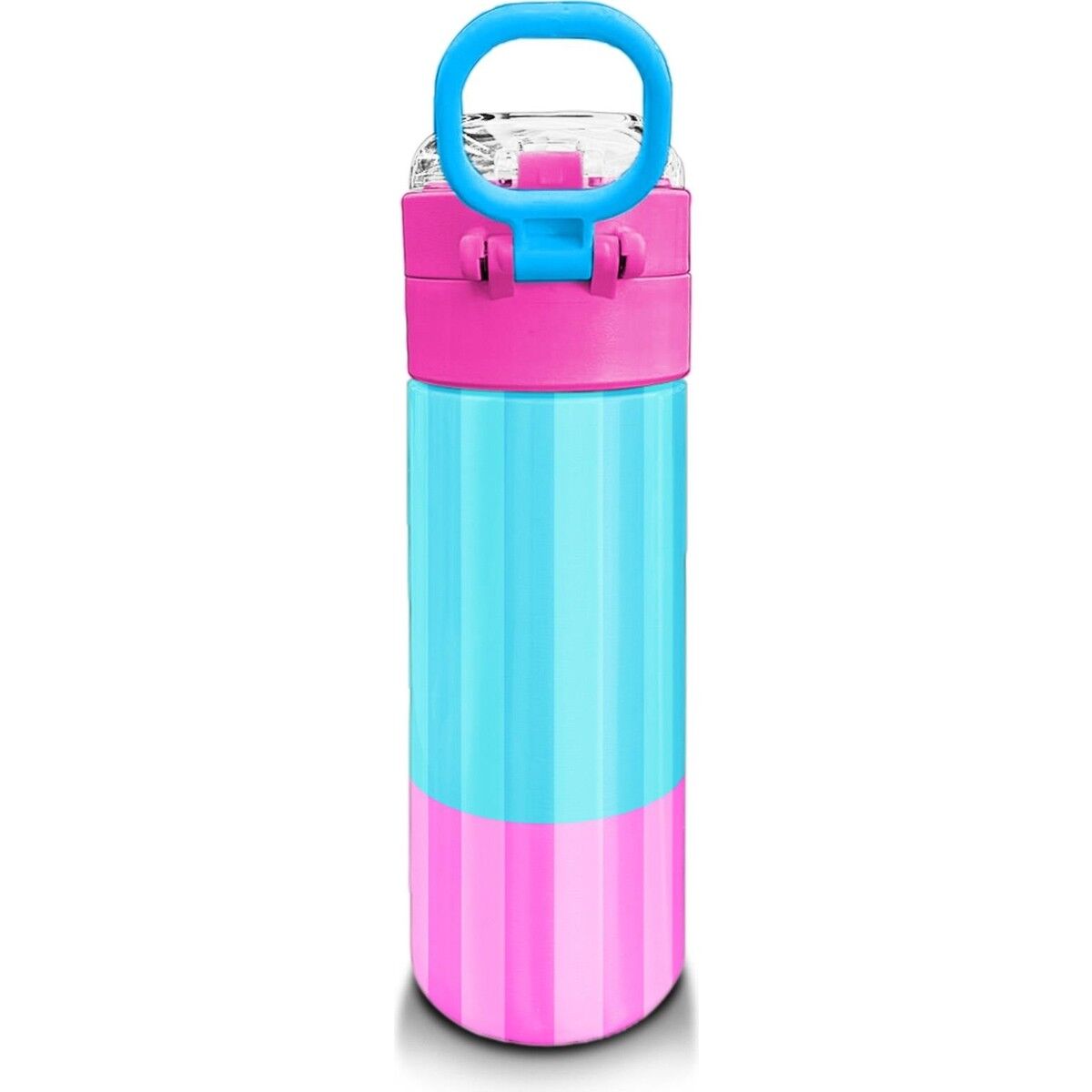 Coral High Kids Renkli Çizgili Desenli Pipetli ve Direkt Içim Çelik Termos 500 ml 31987