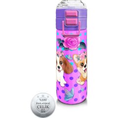 Coral High Kids Pembe Köpek Desenli Pipetli ve Direkt Içim Çelik Termos 500 ml 31951