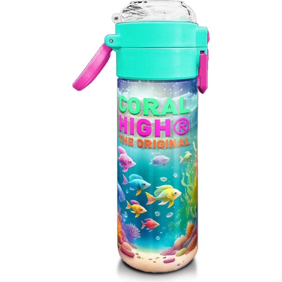 Coral High 31988 Kids Denizatı Desenli 500 ml Çelik Termos Pipetli ve Direkt İçim Kullanım İçin Şık Tasarım