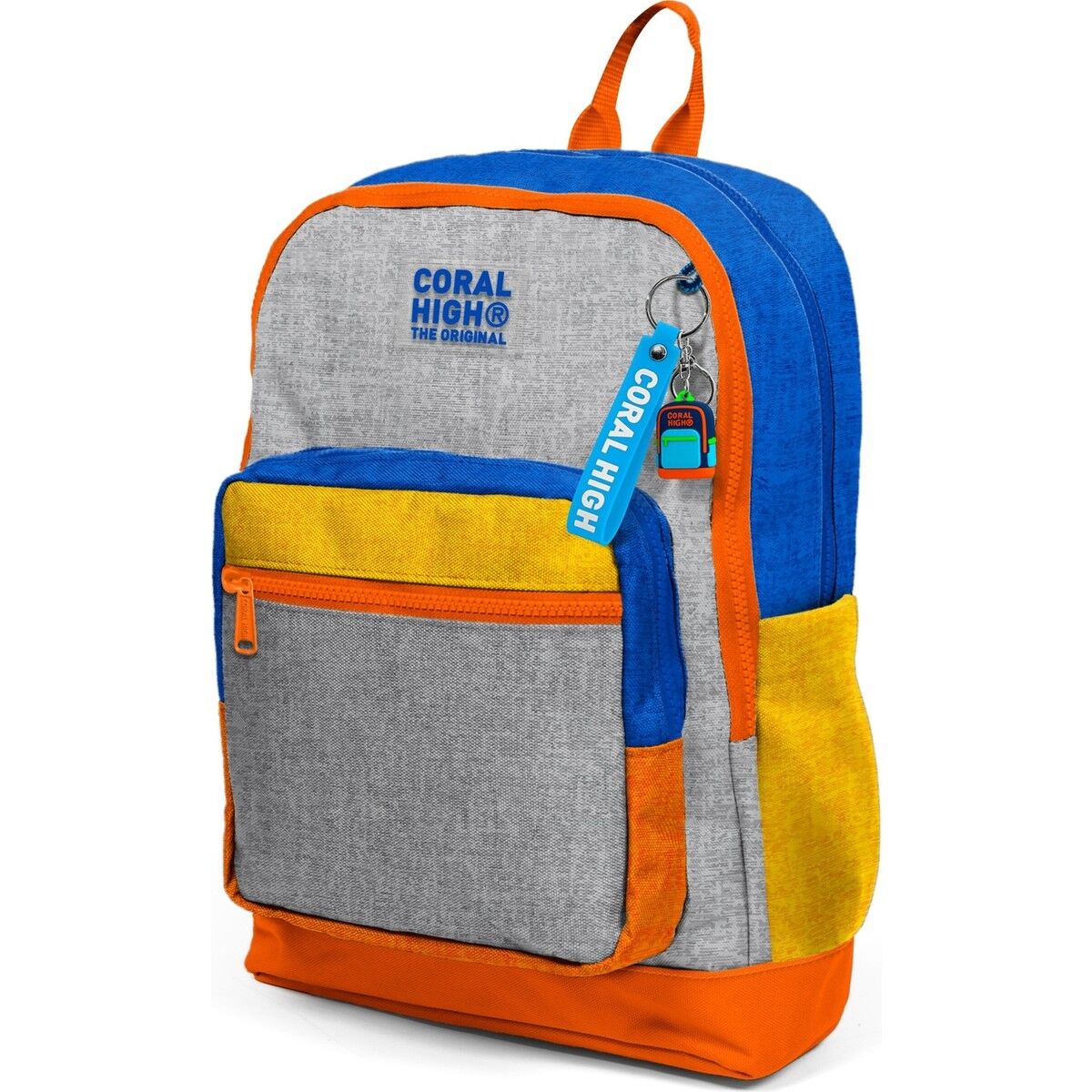 Coral High Kids Gri Turuncu Renkli Okul Sırt Çantası 33221