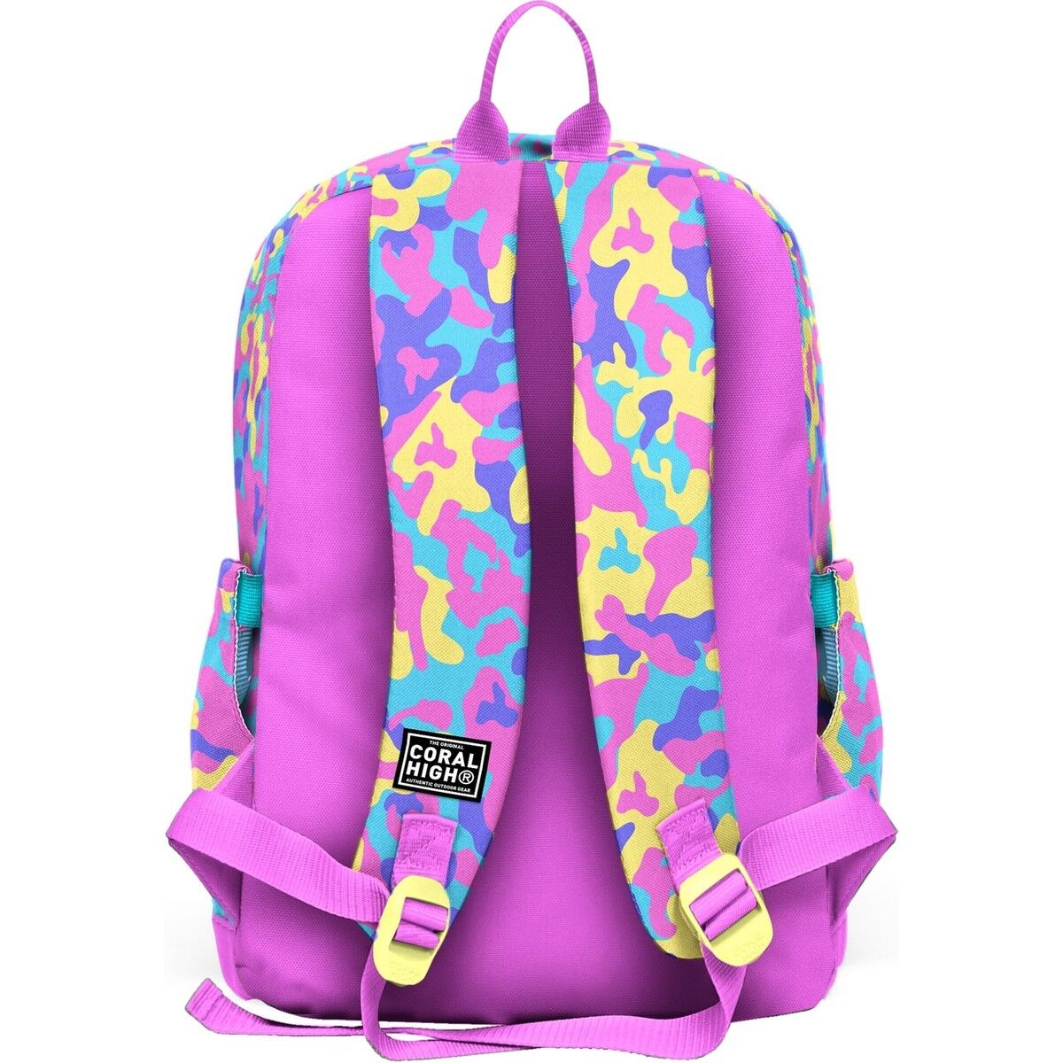 Coral High Kids Pembe Sarı Lavanta Kamuflaj Desenli Okul Sırt Çantası 33201
