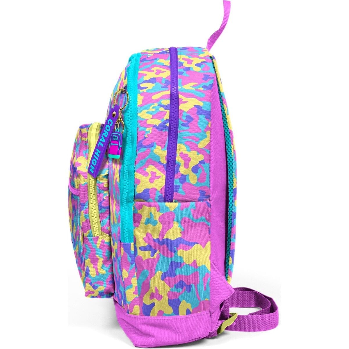 Coral High Kids Pembe Sarı Lavanta Kamuflaj Desenli Okul Sırt Çantası 33201