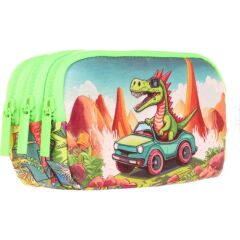 Kaukko Kıds 3 Bölmeli Kalem Çantası (sweet Dınosaur)