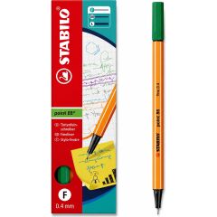Keçe Uçlu Ince Kalem 88 Point 0.4 mm Çam Yeşili 88/53 10 Lupaket