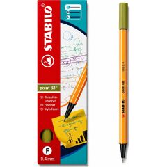Keçe Uçlu Ince Kalem 88 Point 0.4 mm Yosun Yeşili 88/35 10 Lu Paket