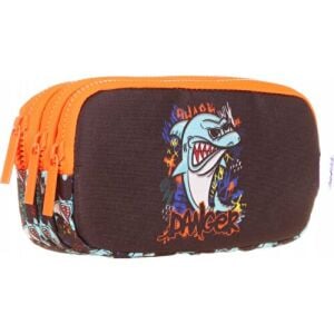 Kaukko Kıds 3 Bölmeli Kalem Çantası (cube Shark)