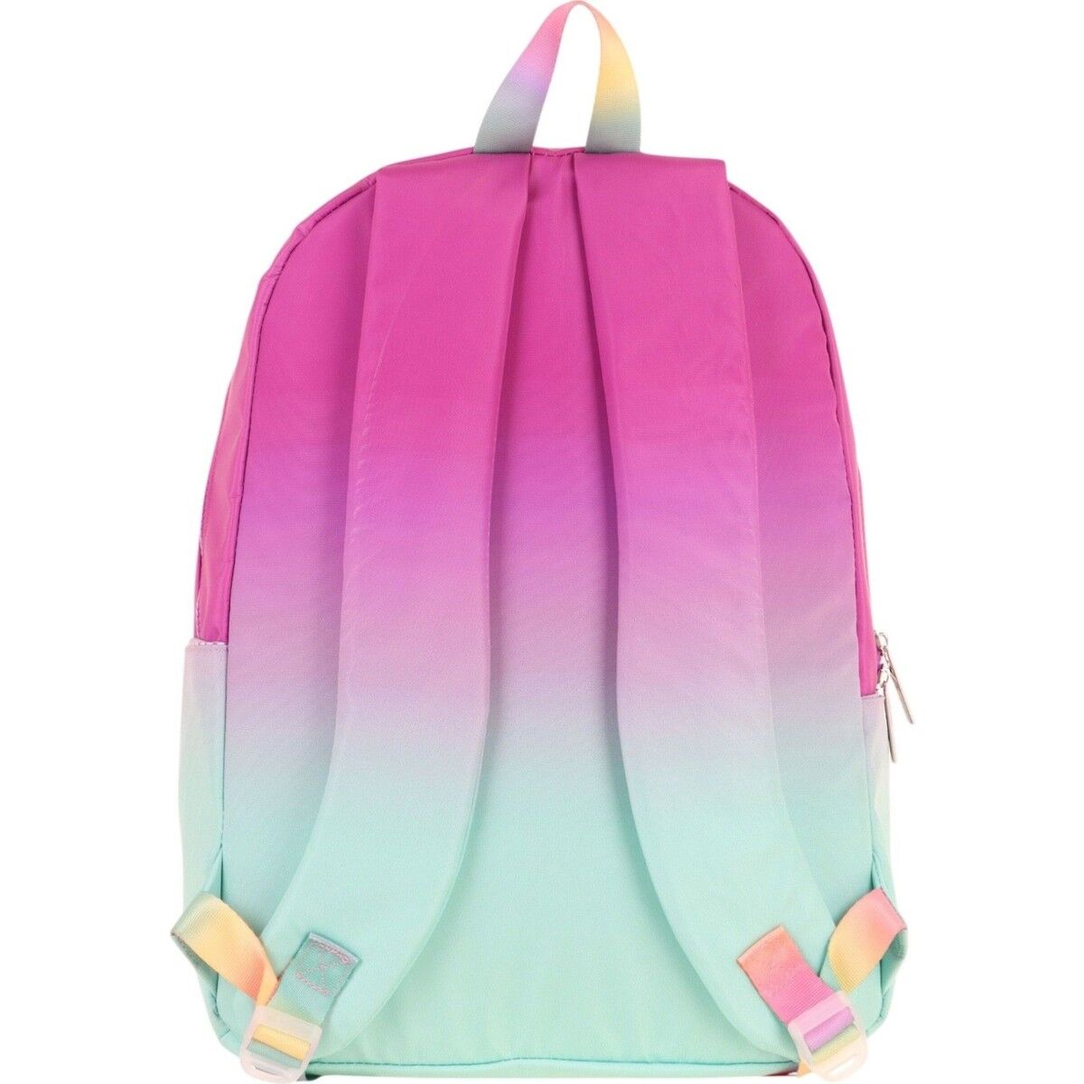 Kaukko Rainbow Kız Çocuk Üç Bölmeli Ilkokul ve Ortaokul Çantası - Pembe Yeşil Renk Geçişli - K1798