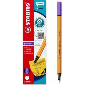 Keçe Uçlu Ince Kalem 88 Point 0.4 mm Mor 88/55 10 Lu Paket