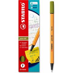 Keçe Uçlu Ince Kalem 88 Point 0.4 mm Bataklık Yeşili 88/37 10 Lu Paket