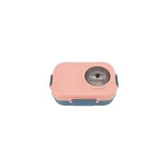 Vagonlife BL70100 Çelik Yemek Kabı 900 ml 3 Bölmeli Lunch Box Mavi-Pembe