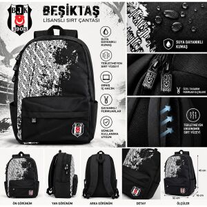 Beşiktaş Nubuk Cep Detaylı Sırt Çantası