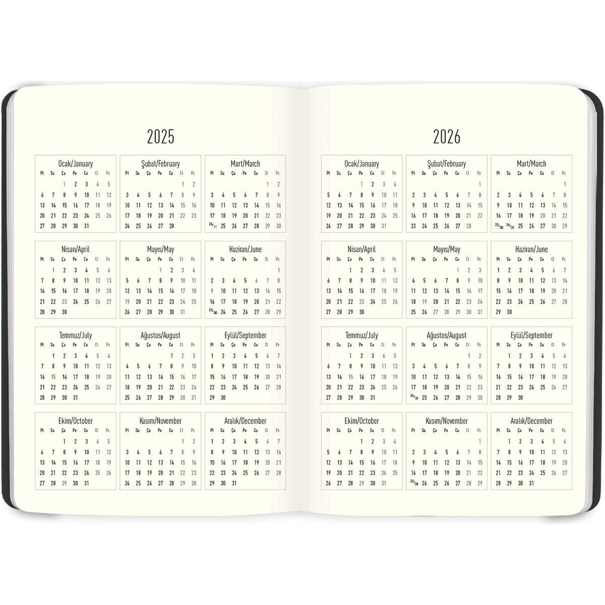 Keskin Color Günlük Ajanda Ciltli Limited Edition Siyah 17x24 2025