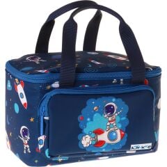 Kaukko Kids Iki Bölmeli Thermo Okul Beslenme Çantası - Astronot Baskılı Lacivert Renk (Erkek Çocuk) - L5365