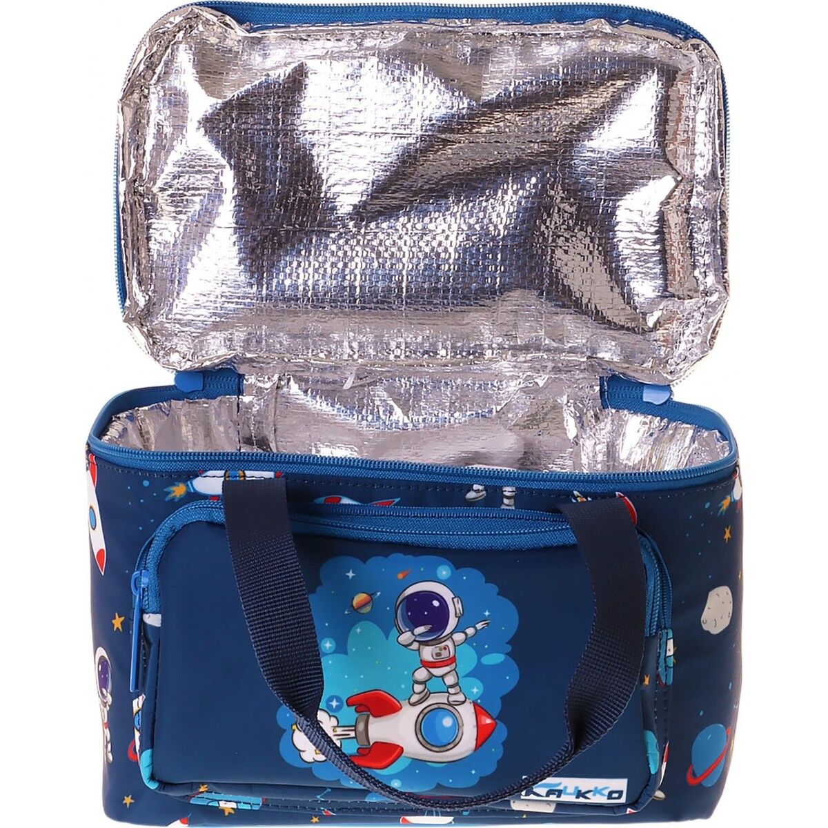 Kaukko Kids Iki Bölmeli Thermo Okul Beslenme Çantası - Astronot Baskılı Lacivert Renk (Erkek Çocuk) - L5365