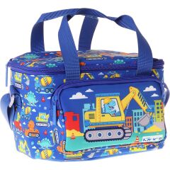 Kaukko Kids Iki Bölmeli Thermo Okul Beslenme Çantası - Dinazor ve Iş Makinesi Baskılı (Erkek Çocuk) - L5370