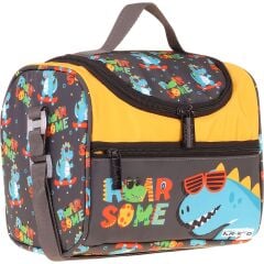 Kaukko Kids Erkek Çocuk Dinazor Roar Some Baskılı Isı Yalıtımlı Okul Beslenme Çantası (Sarı - Mavi) - L5395