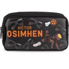 3 Bölmeli Victor Osimhen Suni Deri Okul Çantası + Kalemlik