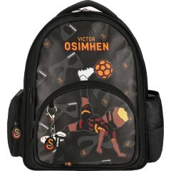 3 Bölmeli Victor Osimhen Suni Deri Okul Çantası + Beslenme Çantası + Kalemlik