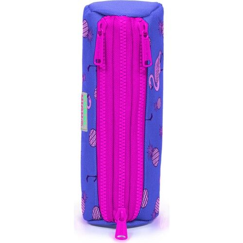 Coral High Kids Üç Bölmeli Kalem Kutusu Lavanta Pembe Flamingo Desenli 22316