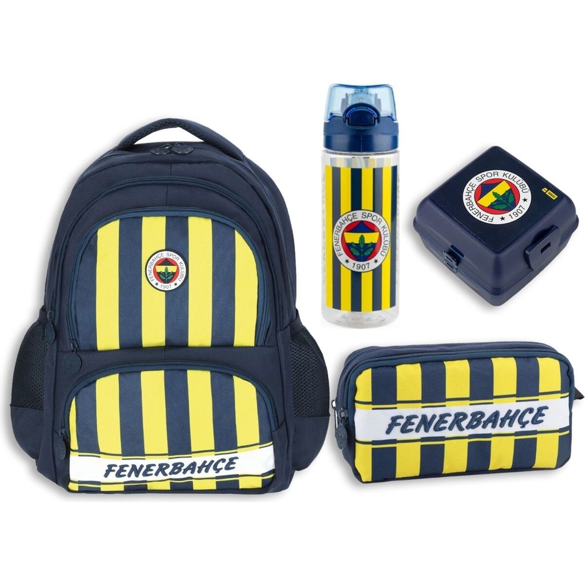 Tarafta Fenerbahçe Çanta + Suluk + Kalemlik + Beslenme Kutusu Set 20
