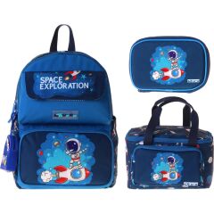 Kids Space(Lacivert Renk) Erkek Çocuk Üçlü Ilkokul Okul Çantası Seti/takımı - SETKK-L5364D