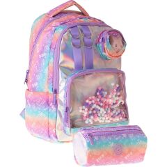 Kids Rule Lila Kız Çocuk Ilkokul Sırt Çantası ve Kalem Çantası Seti - SETKK-L5348C