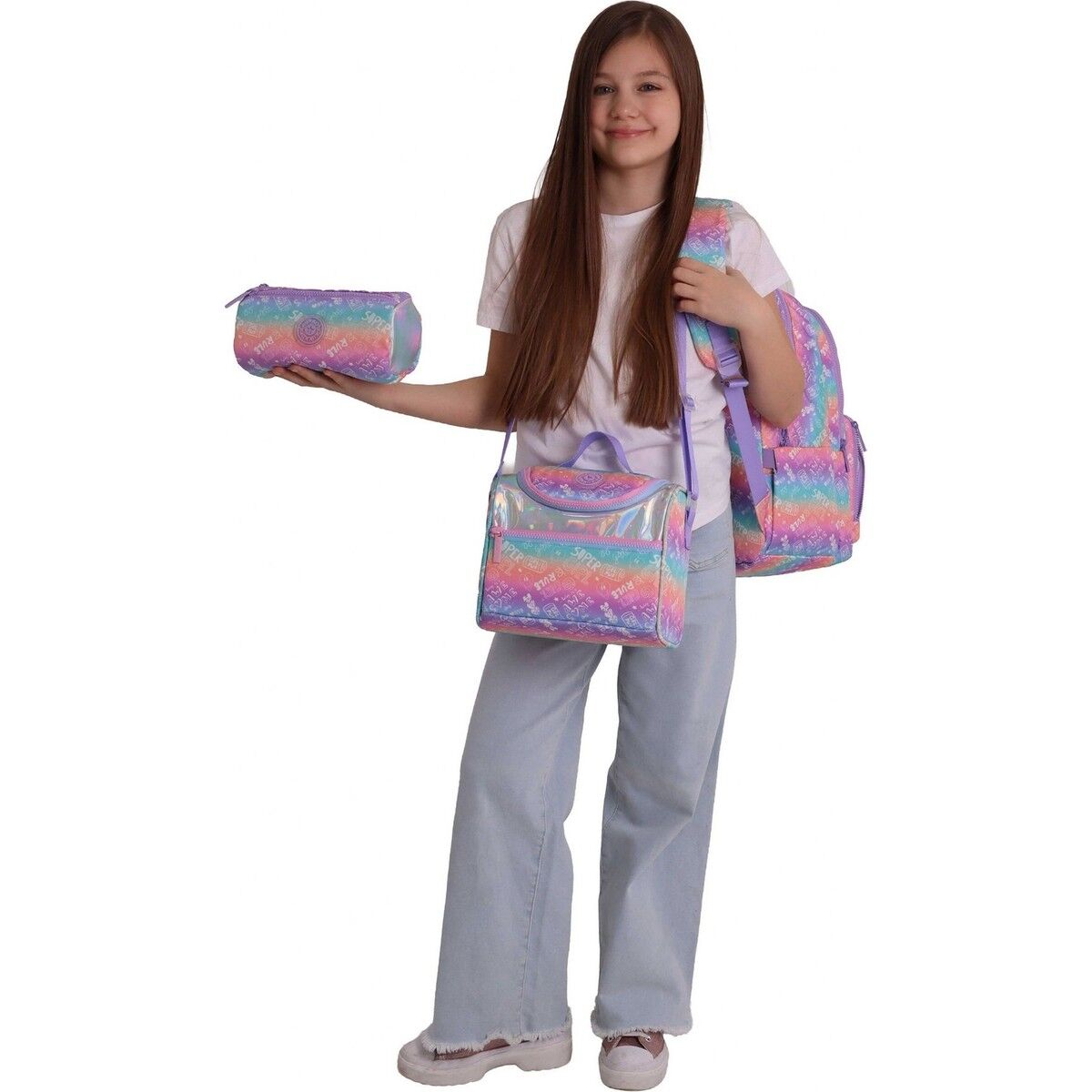 Kids Rule(Lila Renk) Kız Çocuk Üçlü Ilkokul Okul Çantası Seti/takımı - SETKK-L5348A